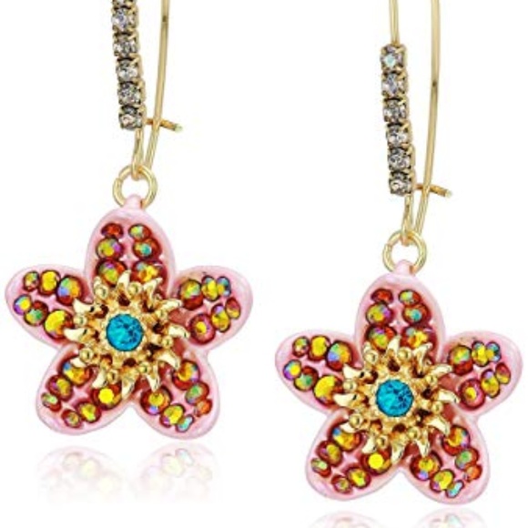 Betsey Johnson Jewelry - Betsey Johnson FLOWER DROP EARRINGS